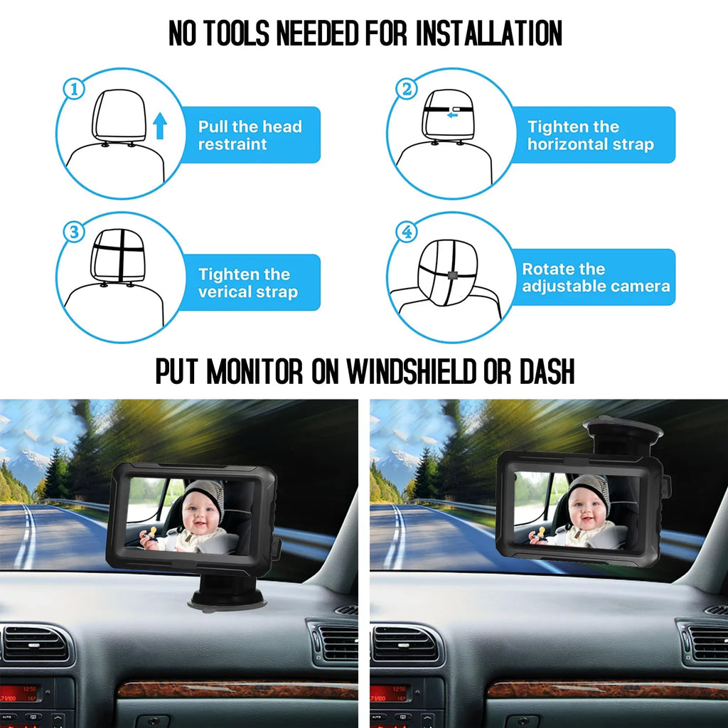 Nebublu Invigilator,IPS Monitor Vision Mirror 4.3'' IPS Baby Monitor Camera Function Adjustable Wide Monitor Vision Function 4.3'' IPS Display Adjustable Wide View Monitor Camera Baby Wide View Kids