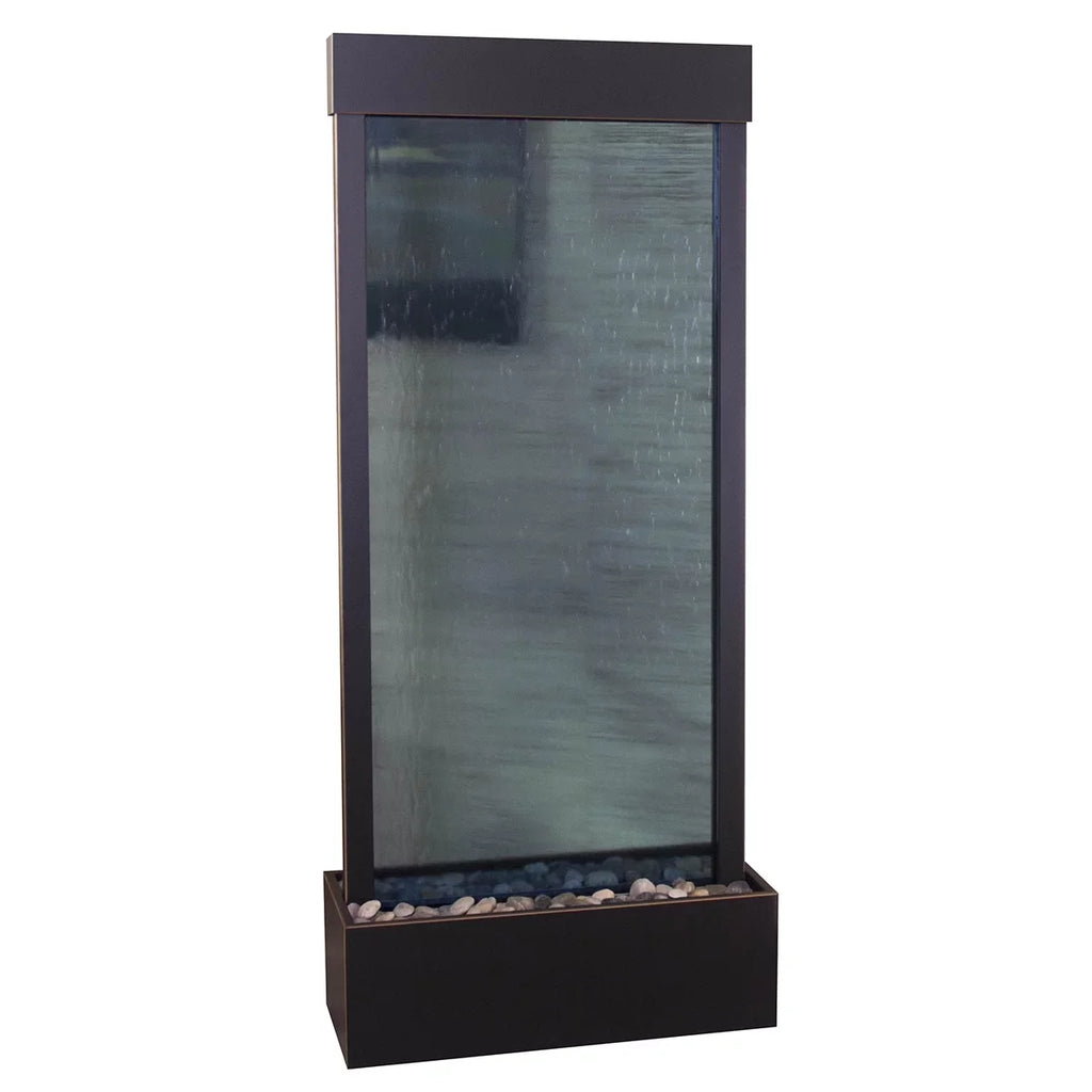 Adagio HRC1551 Harmony River Center Mount Blackened Alloy Blue Glass Wall Fountain