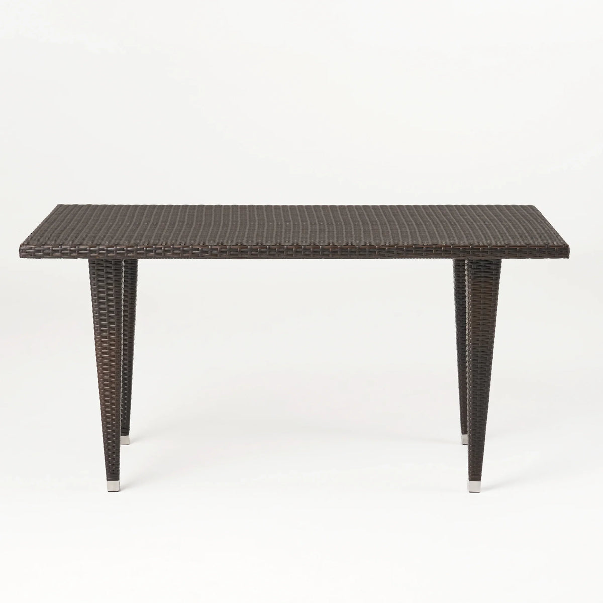 Emil Outdoor Multi-brown Wicker Rectangle Table