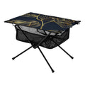 Luxury Golden Rose Flower Camping Folding Table Portable Beach Table with Storage Bag Compact Picnic Table for Outdoor Travel Fishing BBQ