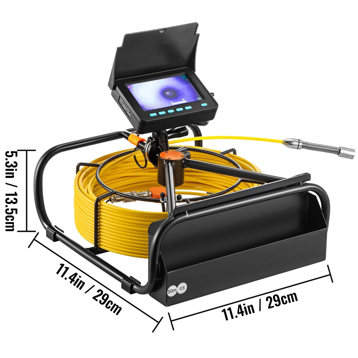 SKYSHALO Sewer Camera 164FT Cable Tube Inspection Camera 4.3 Inch TFT LCD Monitor Channel Camera Monitor Liquid IP68 Duct Inspection Camera with 6PCS LEDs 8500MAH Lithium Battery, DVR Function