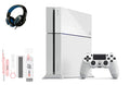Pre-Owned PlayStation 4 500GB Gaming Console White Headset with BOLT AXTION Cleaning Kit Bundle (Refurbished: Like New)