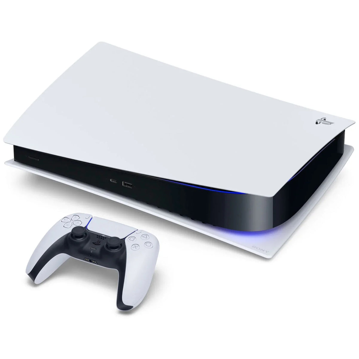 Playstation 5 Disc Version Console with Extra White Controller, White PULSE 3D Headset and Surge PowerPack Battery Pack & Charge Cable Bundle