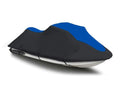 BLACK / BLUE HEAVY-DUTY, 600 DENIER Cover Compatible for Kawasaki Ultra LX 2007 2008 2009 2010 2011 2012 2013 2014 2015 2016 2017 2018 2019 2020 2021 2022 Jet Ski PWC Fluid Cover Trailerable