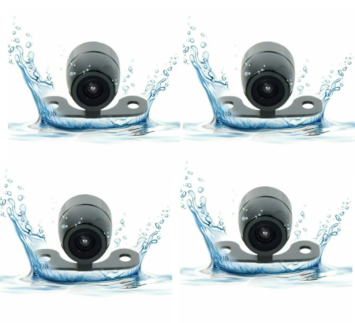4x New Liquid Night Vision HD Wide Angle Mini Car Rear View Backup Camera Bundle