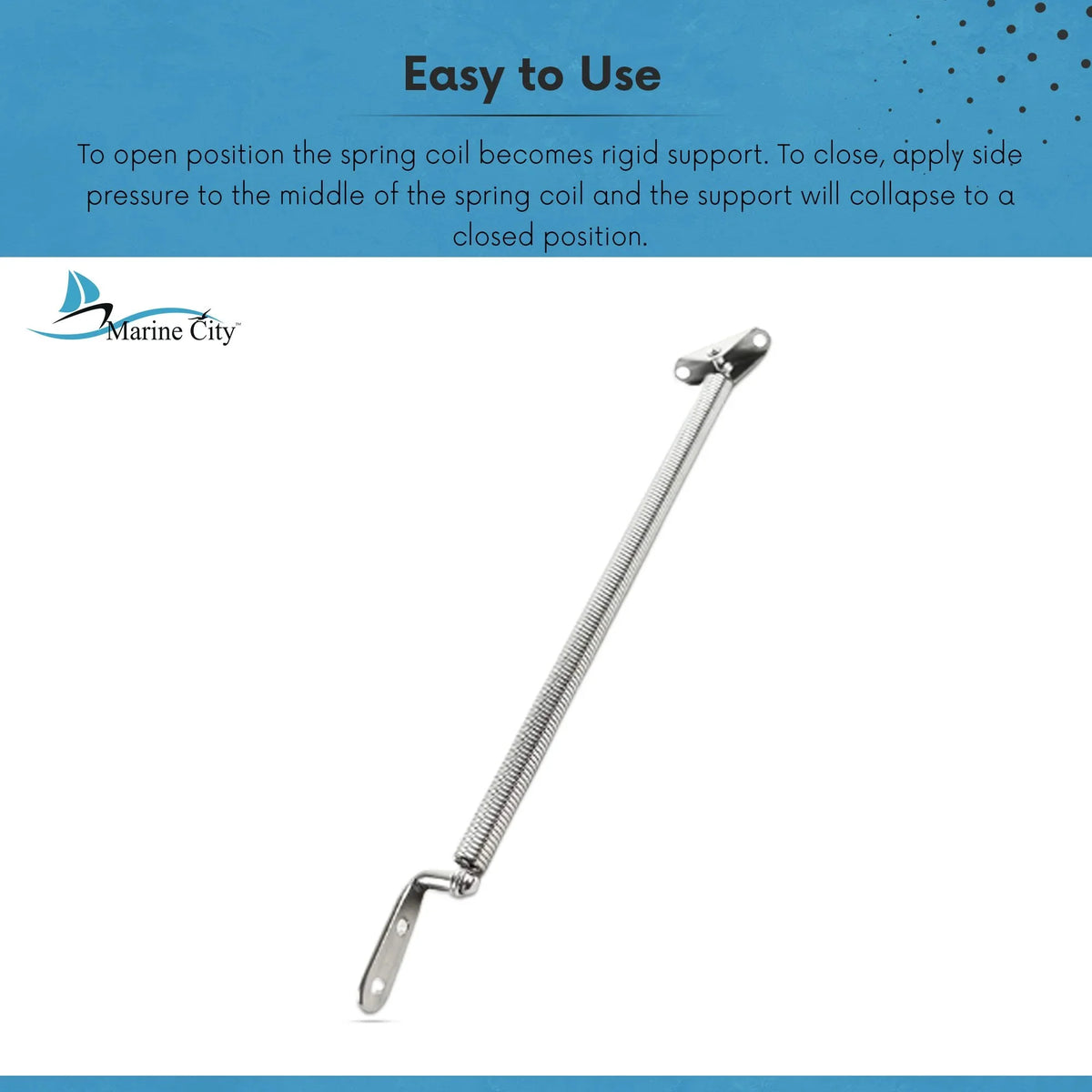 Marine City Stainless-Steel Hatch Spring Adjuster with U-Bolt and L-Shape Plate 8-1/4 inches or 10-1/4 inches Length: 8-1/4 inches