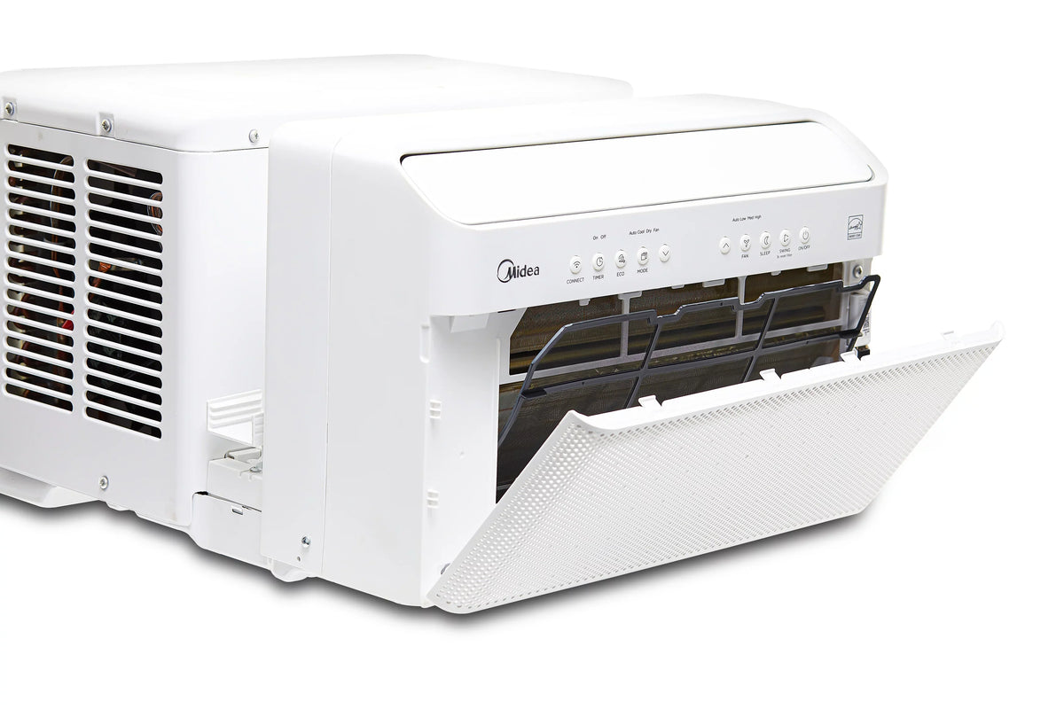Restored Midea 12,000 BTU Smart Inverter U-Shaped Window Air Conditioner, 35% Energy Savings, Extreme Quiet, MAW12V1QWT (Refurbished)
